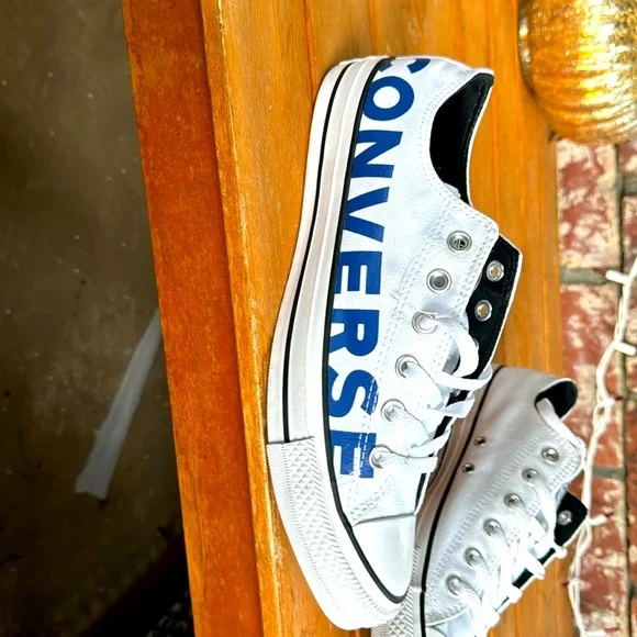 Brand new Converse All Star Wordmark 2.0 Ox Men's Casual Shoe White Blue - Picture 4 of 4